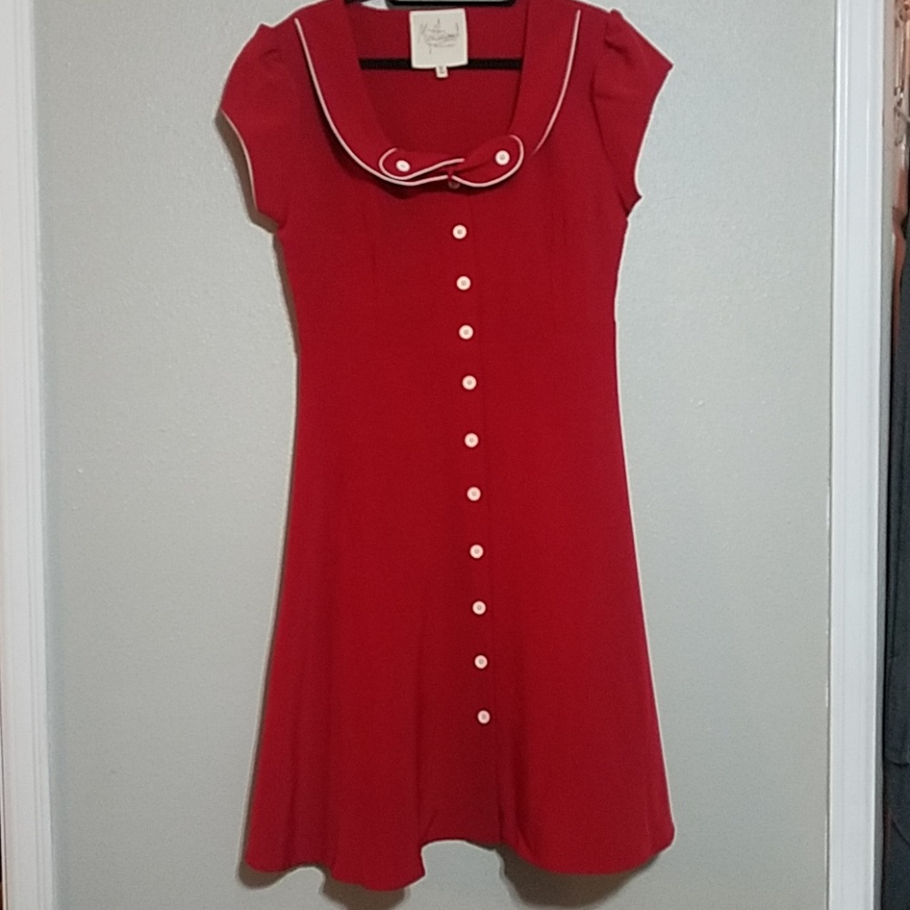 MODCLOTH Red Button-up Dress